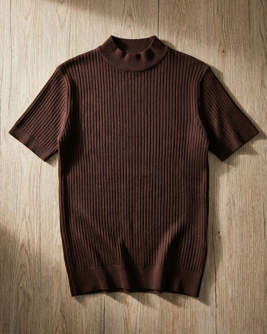Antonio Ribbed Mock Neck Knit